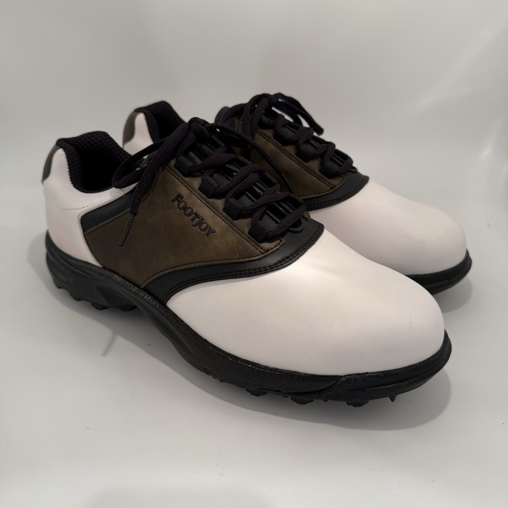 FootJoy Greenjoys (10) Women'sGolf Shoes 45516 Soft Spike White Brown Saddle